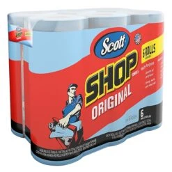 Scott Shop Towels Original, Blue, 55 Sheets/Standard Roll, 6 Rolls/Pk (75180)