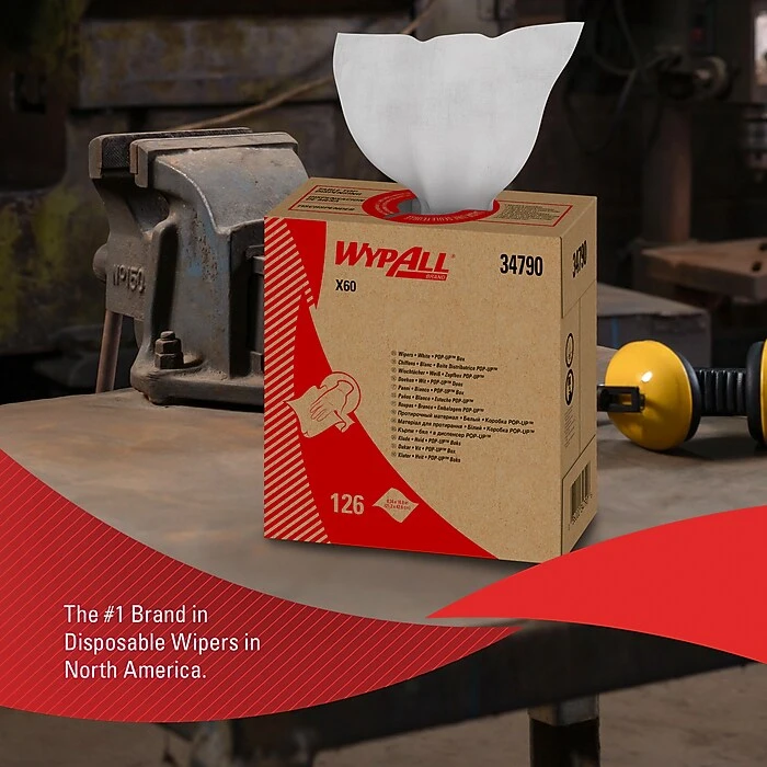 WypAll X60 Hydroknit Wipers, White, 126 Wipes/Box (34790) - Image 3