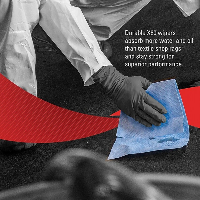 WypAll X80 HydroKnit Wipers, Blue, 160/Carton (41041) - Image 6