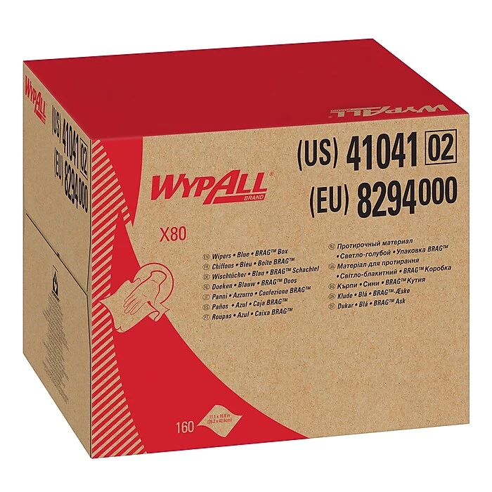 WypAll X80 HydroKnit Wipers, Blue, 160/Carton (41041) - Image 8