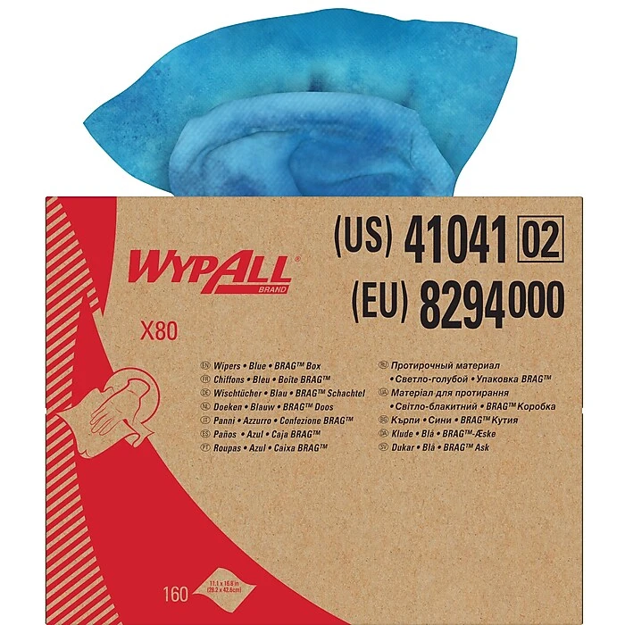 WypAll X80 HydroKnit Wipers, Blue, 160/Carton (41041) - Image 9