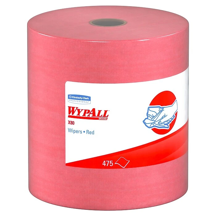 WypAll X80 Cloth Wipers, Red, 475/Roll (41055) - Image 2