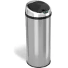 ITouchless Stainless Steel Round Sensor Trash Can With AbsorbX Odor Control System, 13 Gal., Silver (IT13RCB)