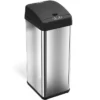 ITouchless Stainless Steel Sensor Trash Can With Wide Lid Opening And AbsorbX Odor Control System, 13 Gal., Silver (IT13MX)