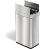 ITouchless Stainless Steel Wings Open Lid Sensor Trash Can With AbsorbX Odor Control, Silver, 13 Gal. (WS13RSL)