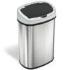 ITouchless SensorCan Stainless Steel Sensor Trash Can With AbsorbX Odor Control System, Silver, 13 Gal. (ITOS13B)