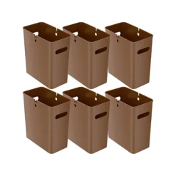 ITouchless SlimGiant Polypropylene Trash Can With No Lid, Toffee Brown, 4.2 Gal., 6/Pack (SG105Nx6)