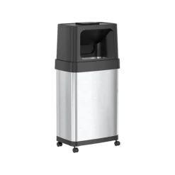 ITouchless Stainless Steel Trash Can With Dual Push Lid, 18-Gallon, Brushed (IT18DPS)