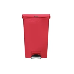 Rubbermaid Slim Jim Step-On Plastic Step Trash Can, 18 Gallon, Red (1883568)