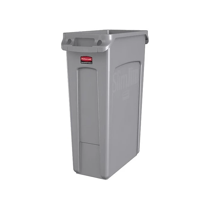 Rubbermaid Slim Jim Vented Rectangular Trash Can Waste Receptacle, 23 Gallons, Gray (FG354060GRAY) - Image 6