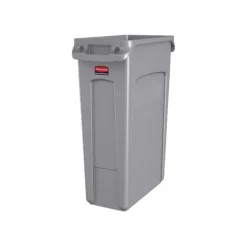 Rubbermaid Slim Jim Vented Rectangular Trash Can Waste Receptacle, 23 Gallons, Gray (FG354060GRAY)