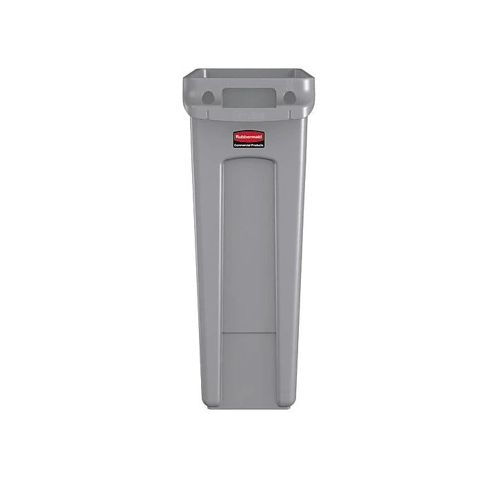 Rubbermaid Slim Jim Vented Rectangular Trash Can Waste Receptacle, 23 Gallons, Gray (FG354060GRAY) - Image 2