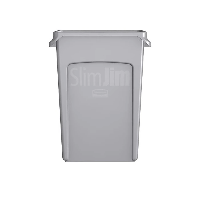 Rubbermaid Slim Jim Vented Rectangular Trash Can Waste Receptacle, 23 Gallons, Gray (FG354060GRAY) - Image 3