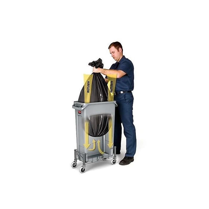 Rubbermaid Slim Jim Vented Rectangular Trash Can Waste Receptacle, 23 Gallons, Gray (FG354060GRAY) - Image 5