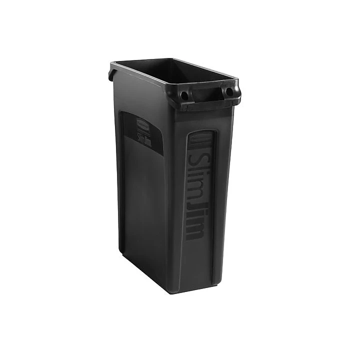 Rubbermaid Slim Jim Vented Rectangular Trash Can Waste Receptacle, 23 Gallons, Gray (FG354060GRAY) - Image 7