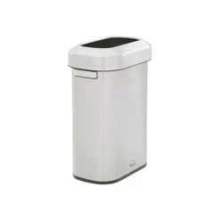 Rubbermaid Refine Stainless Steel Trash Can With Open Lid, 15 Gallons, Silver (2147581)