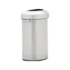 Rubbermaid Refine Stainless Steel Trash Can With Open Lid, 16 Gallons, Silver (2147550)