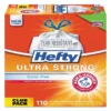 Hefty® Ultra Strong Tall Kitchen And Trash Bags, 13 Gal, 0.9 Mil, 23.75" X 24.88", White, 110/Box