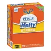 Hefty® Strong Tall Kitchen Drawstring Bags, 13 Gal, 0.9 Mil, 23.75" X 27", White, 90/Box