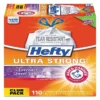 Hefty® Ultra Strong Scented Tall White Kitchen Bags, 13 Gal, 0.9 Mil, 23.75" X 24.88", White, 110/Box