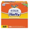 Hefty® Strong Tall Kitchen Drawstring Bags, 13 Gal, 0.9 Mil, 23.75" X 27", White, 360/Carton
