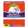 Hefty® Strong Tall Kitchen Drawstring Bags, 13 Gal, 0.9 Mil, 23.75" X 27", White, 90/Box, 3 Boxes/Carton