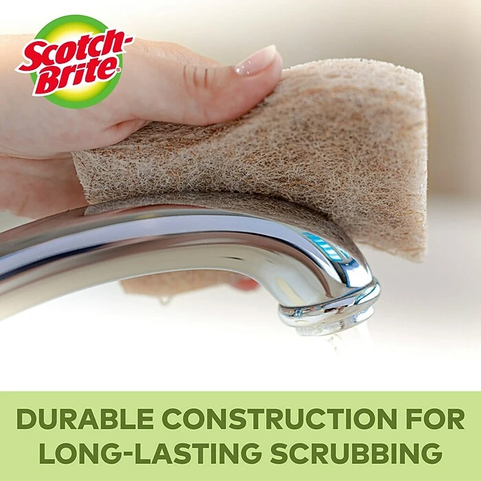 Scotch-Brite® Greener Clean Non-Scratch Scrub Sponge, Tan, 3/Pack (97033) - Image 8