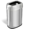 ITouchless Dual-Deodorizer Open-Top Stainless Steel Trash Can With No Lid, Brushed, 13 Gal. (OL13STV)