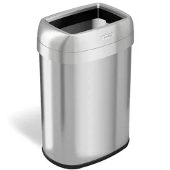 ITouchless Dual-Deodorizer Open-Top Stainless Steel Trash Can With No Lid, Brushed, 13 Gal. (OL13STV)