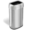 ITouchless Dual-Deodorizer Open-Top Stainless Steel Trash Can With No Lid, Brushed, 16 Gal. (OL16STV)