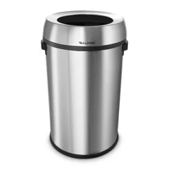 Alpine Industries Stainless Steel Trash Can With No Lid, Silver, 17 Gal. (470-65L)