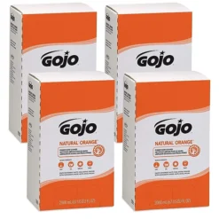 GOJO Natural Orange Pumice Hand Cleaner Refill, Orange Citrus, 67 Oz., 4/Carton (7255-04)