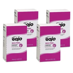 GOJO Rich Pink Antibacterial Lotion Soap Refill, Floral, 67 Oz., 4/Carton (7220-04)