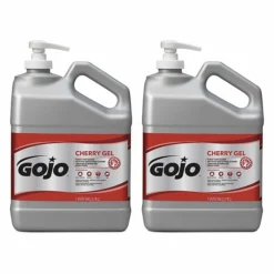 GOJO Gel Pumice Hand Cleaner, Cherry Fragrance, 1 Gallon Hand Cleaner With Pumice Pump Bottle, 2/Pack (2358-02)