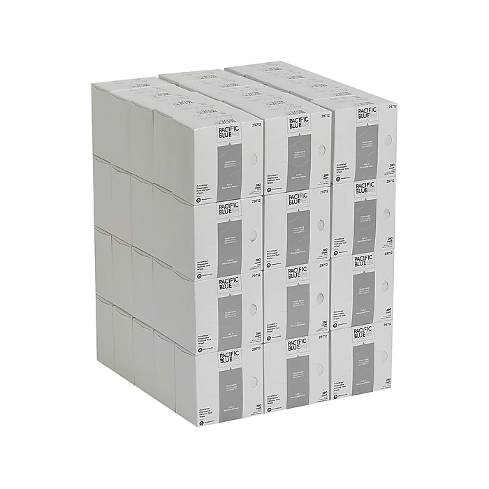 Pacific Blue Basic AccuWipe Fiber Wipers, White, 280/Pack, 60 Packs/Carton (29712CT) - Image 3