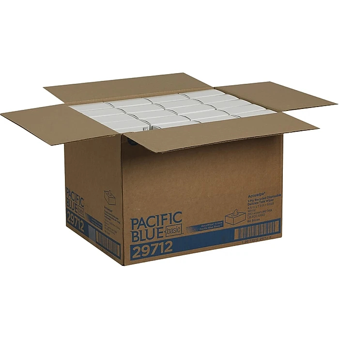 Pacific Blue Basic AccuWipe Fiber Wipers, White, 280/Pack, 60 Packs/Carton (29712CT) - Image 4