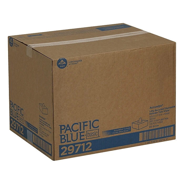 Pacific Blue Basic AccuWipe Fiber Wipers, White, 280/Pack, 60 Packs/Carton (29712CT) - Image 5
