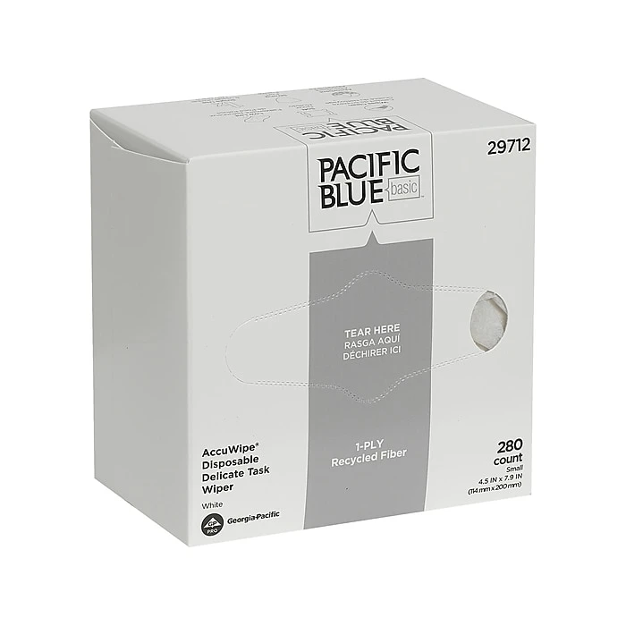 Pacific Blue Basic AccuWipe Fiber Wipers, White, 280/Pack, 60 Packs/Carton (29712CT) - Image 7