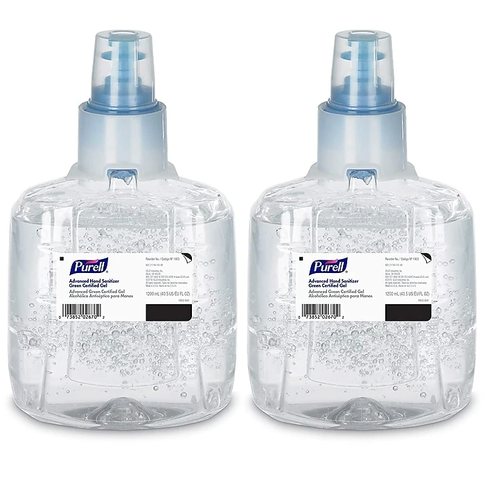Purell Advanced Green Certified Gel Hand Sanitizer Refill For LTX-12™ Touch-Free Dispenser, 1200 ML., 2/CT (1903-02)