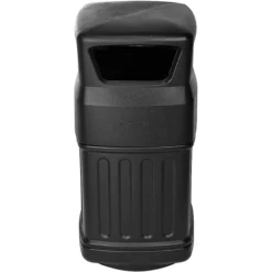 Alpine Industries Indoor Outdoor Commercial Trash Can With Dome Lid, Black, 16 Gallon (474-16)