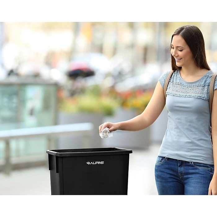 Alpine Industries Trash Can, 23 Gallon, Black, Commercial (477-BLK) - Image 6