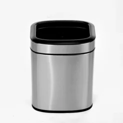 Alpine Industries Trash Can With Liner, 1.6 Gallon, Stainless Steel, Open Top (470-6L)