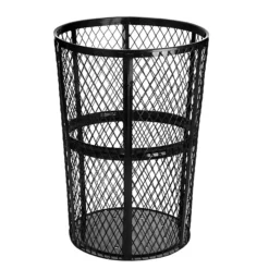 Alpine Industries Outdoor Trash Can, 48 Gallon, Metal Mesh (473-48-BLK)