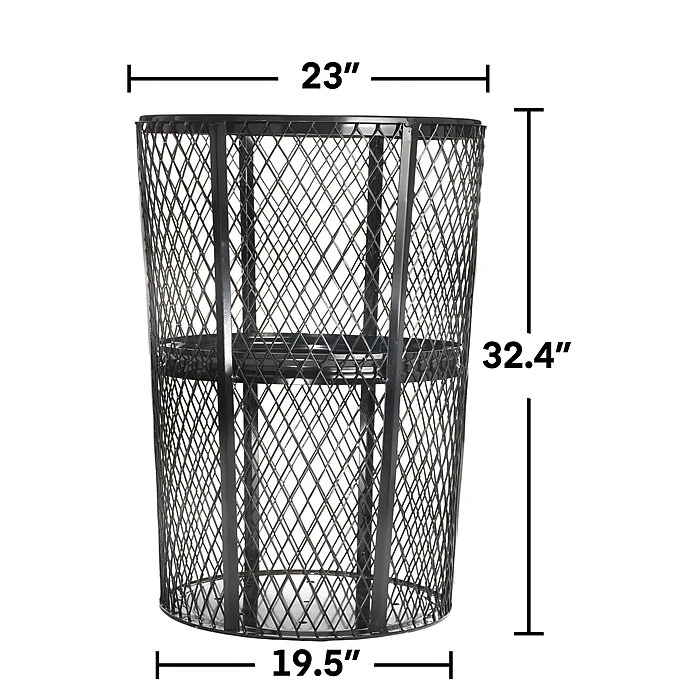 Alpine Industries Outdoor Trash Can, 48 Gallon, Metal Mesh (473-48-BLK) - Image 2
