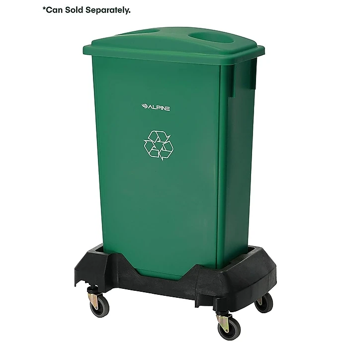 Alpine Industries Rectangular Trash Can Dolly, Black (477-DOLLY) - Image 3