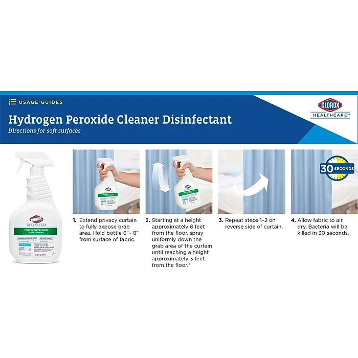 Clorox Healthcare® Hydrogen Peroxide Cleaner Disinfectant Spray, 32 Ounces Each (Pack Of 9) (30828) - Image 6