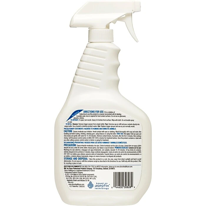 Clorox Healthcare® Hydrogen Peroxide Cleaner Disinfectant Spray, 32 Ounces Each (Pack Of 9) (30828) - Image 3