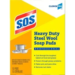 S.O.S Heavy Duty Steel Wool Soap Pads, 15/Box (88320)