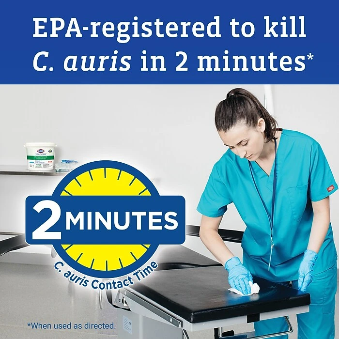 Clorox Healthcare Disinfecting Wipes, 185 Wipes/Container, 2/Carton (30826)