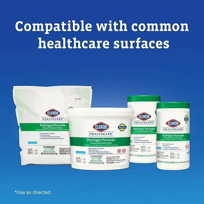 Clorox Healthcare Disinfecting Wipes, 185 Wipes/Container, 2/Carton (30826) - Image 8